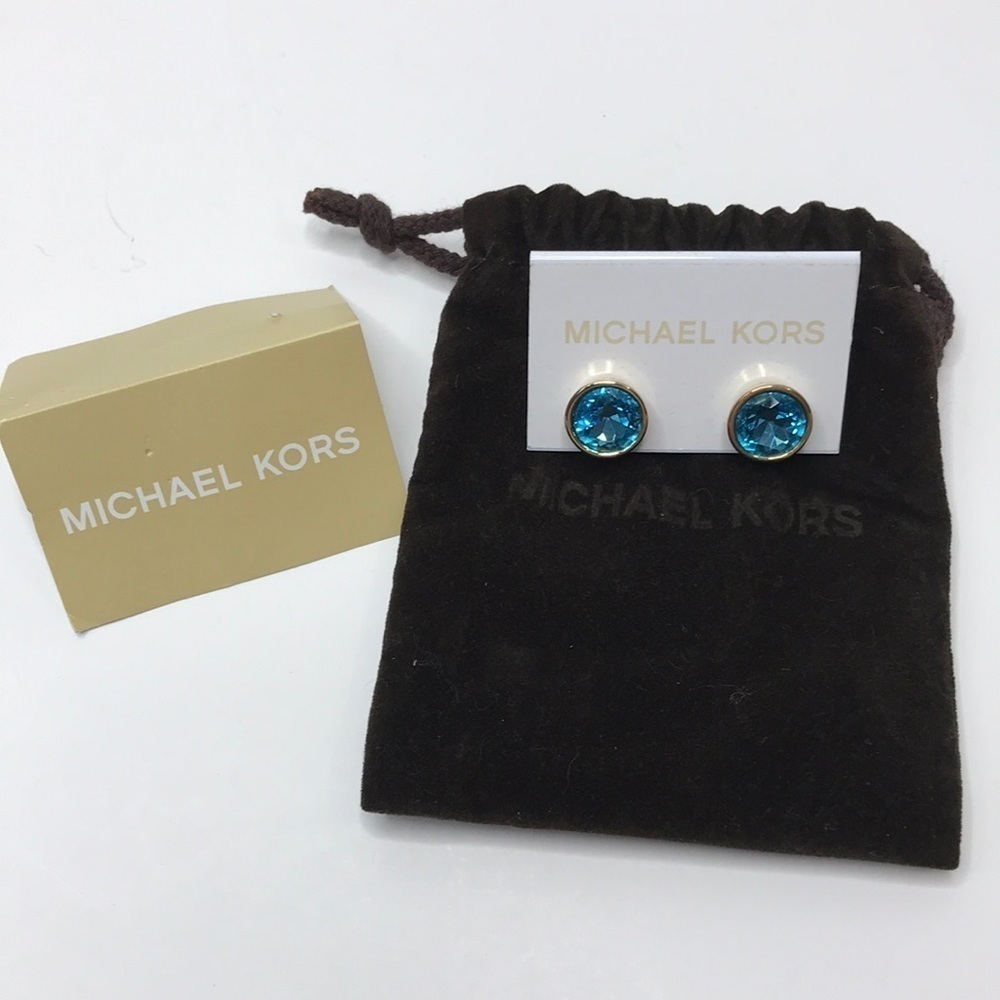 New MICHAEL KORS Blue Botanicals Earrings